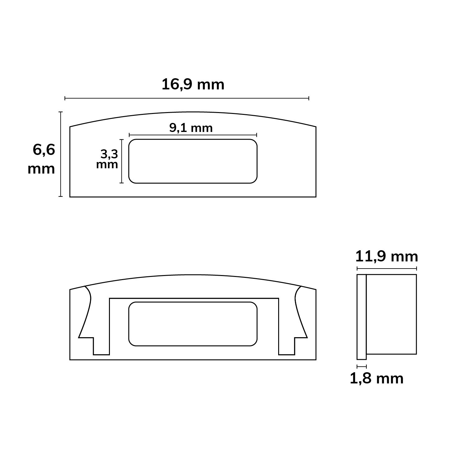 ISOLED Endkappe EC2W weiß für SURF12 FLAT mit Kabeldurchführung, 1 STK - 2