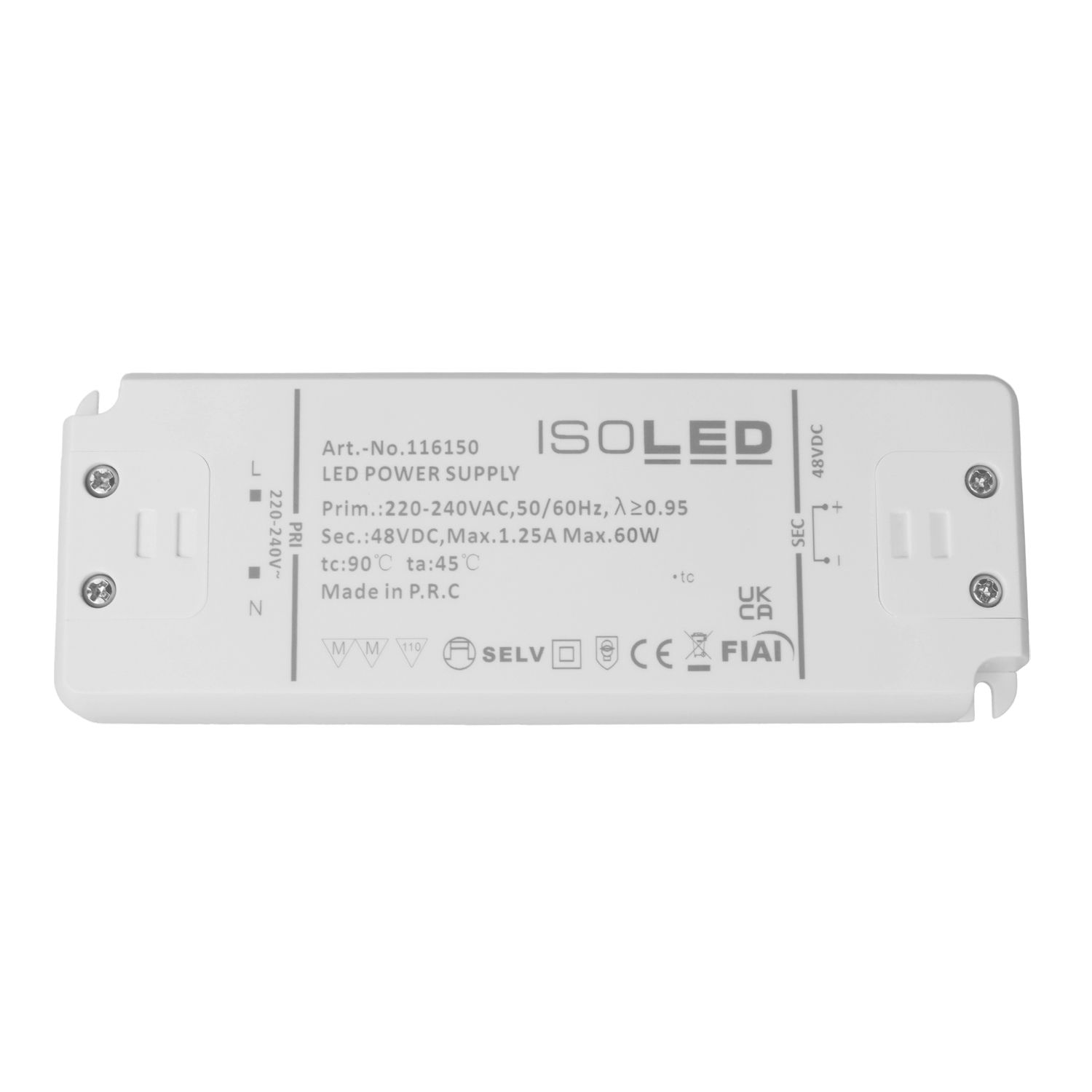 ISOLED LED Trafo 48V/DC, 0-60W, SELV, ultraflach ISOLED LED Trafo 48V/DC, 0-60W, SELV, ultraflach - 1