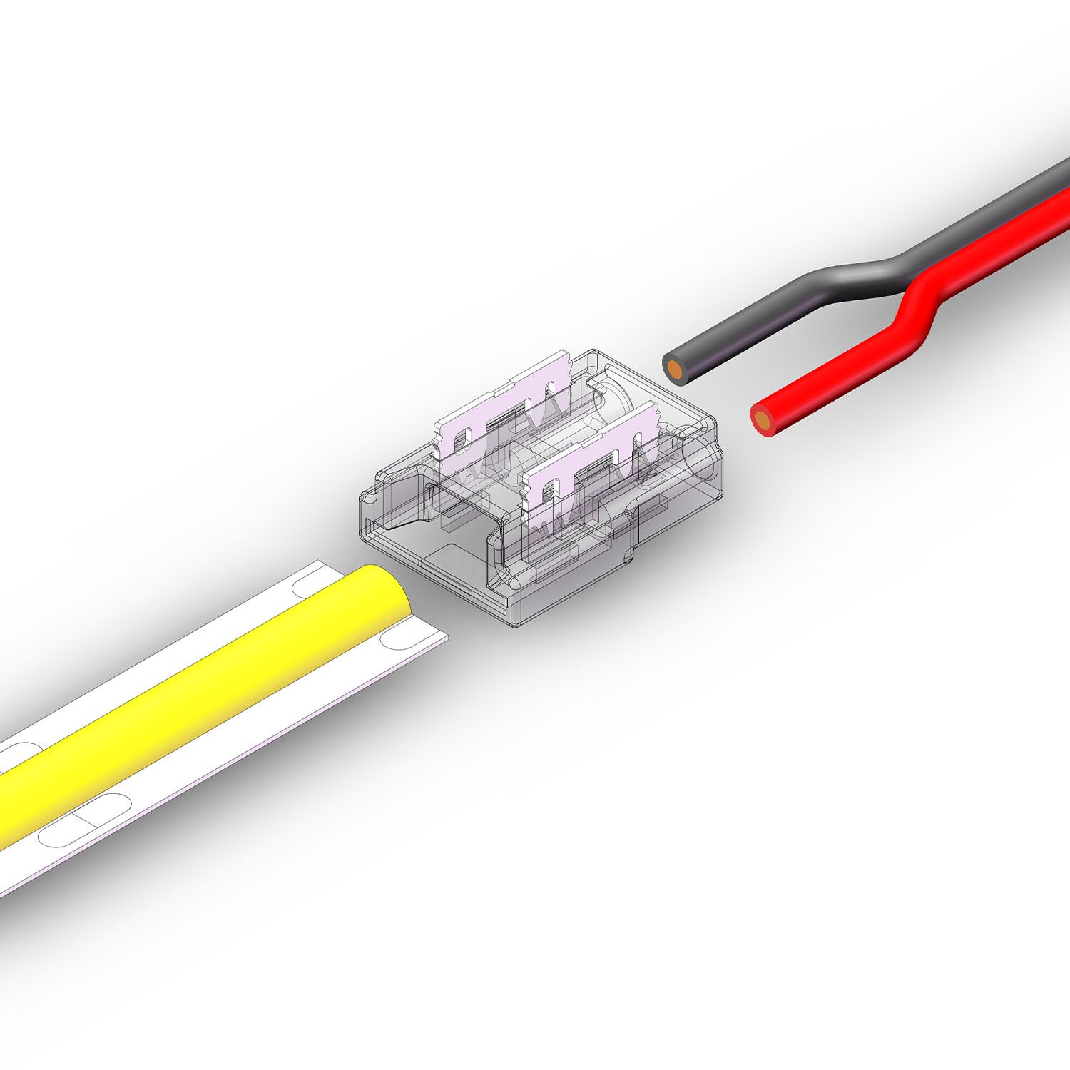 ISOLED Kontakt-Kabelanschluss (max. 4A/0,5qmm) K2-28 für 2-pol. IP20 Flexstripes mit Breite 8mm - 2