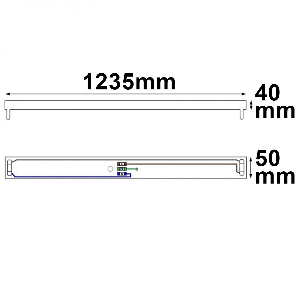 ISOLED Halterung für T8 Röhren 120cm, verkabelt, ohne VG - 3