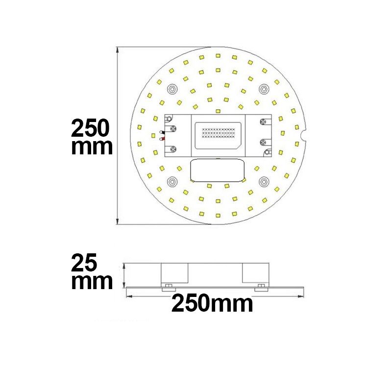 ISOLED LED Umrüstplatine ColorSwitch 2600|3100|4000K, 250mm, 25W, mit Magnet - 3