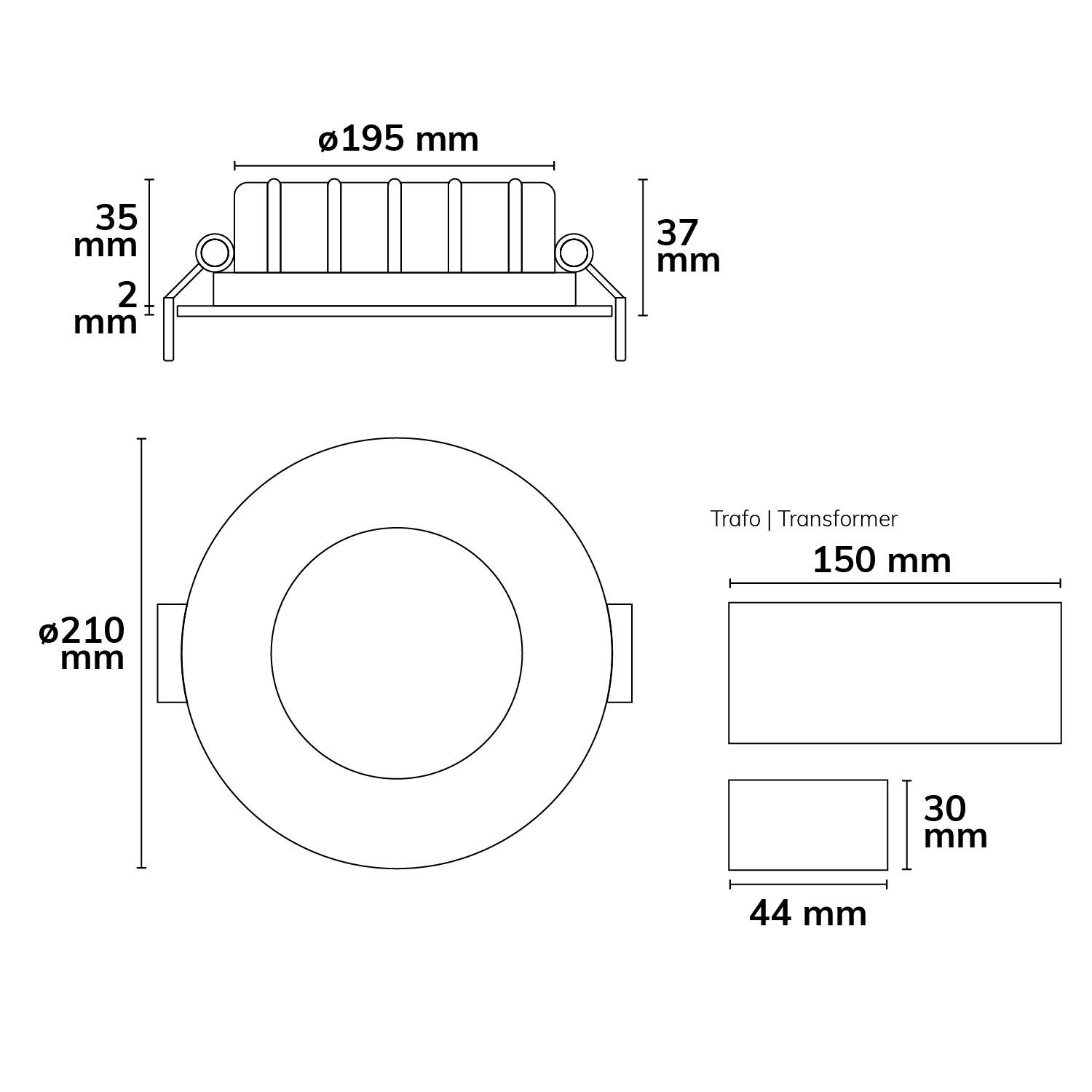 ISOLED LED Downlight, 24W, ultraflach, ColorSwitch 2600|3100|4000K, dimmbar - 3