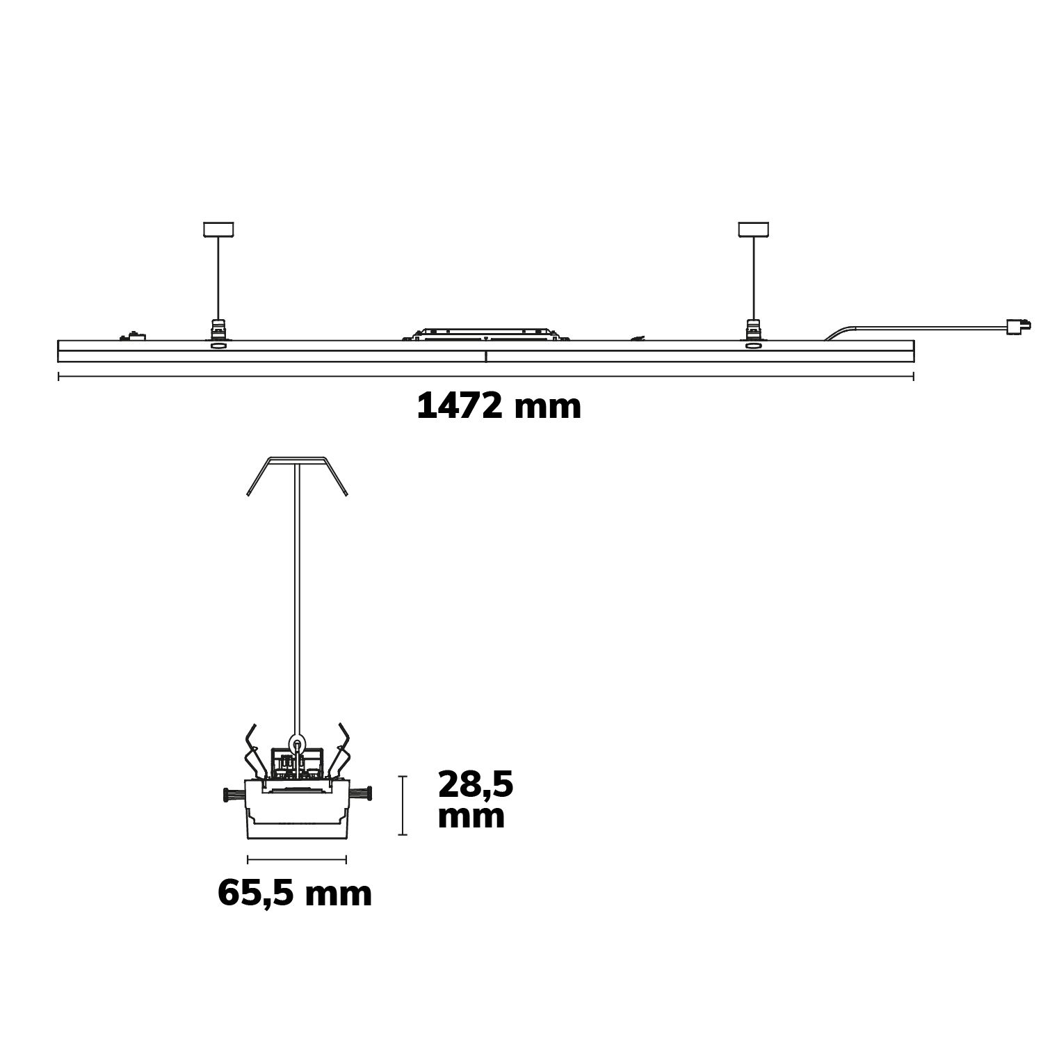 ISOLED FastFix LED Linearsystem R PRO Modul 1472mm, 30-75W, 4000K, 60°, 180lm/W, DALI dimmbar - 4
