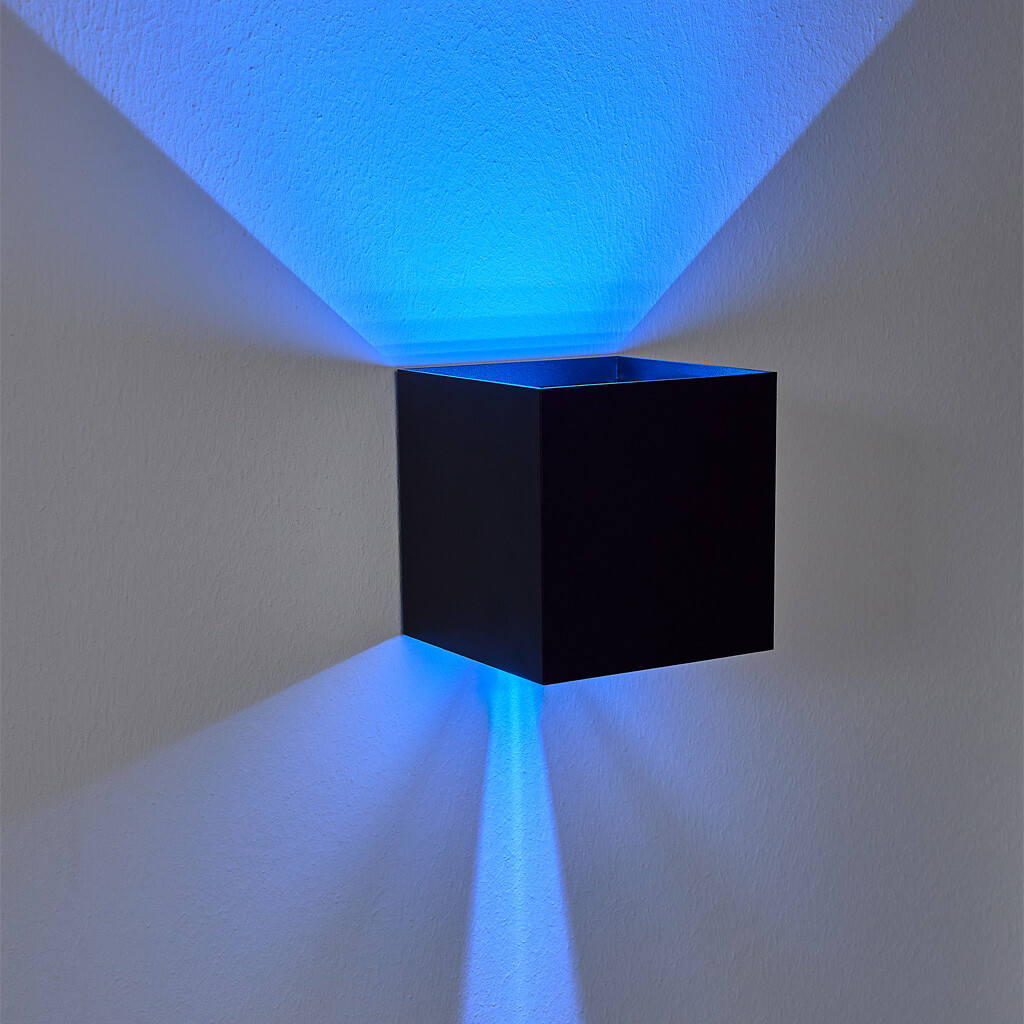 Emilum LED-Wandleuchte 24V, 8W, RGBW/2700K, CRI90, IP54 Schwarz - Produktbild 4