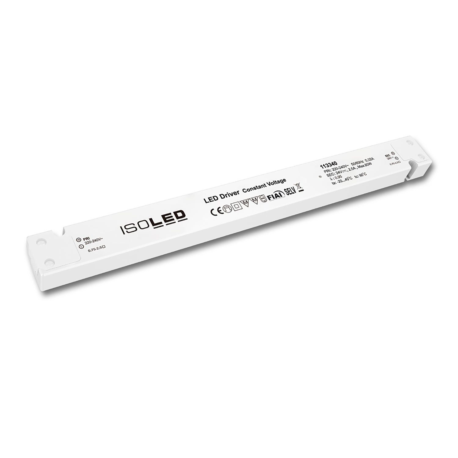 ISOLED LED Trafo 24V/DC, 0-60W, SELV, ultraflach, ultraschmal - 1