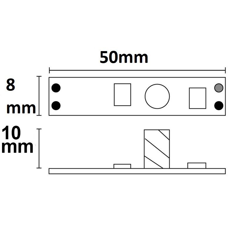 ISOLED LED Mini PWM-Dimmer zum Einbau unter Profilcover, 1 Kanal, 12-24V DC 3A - 3