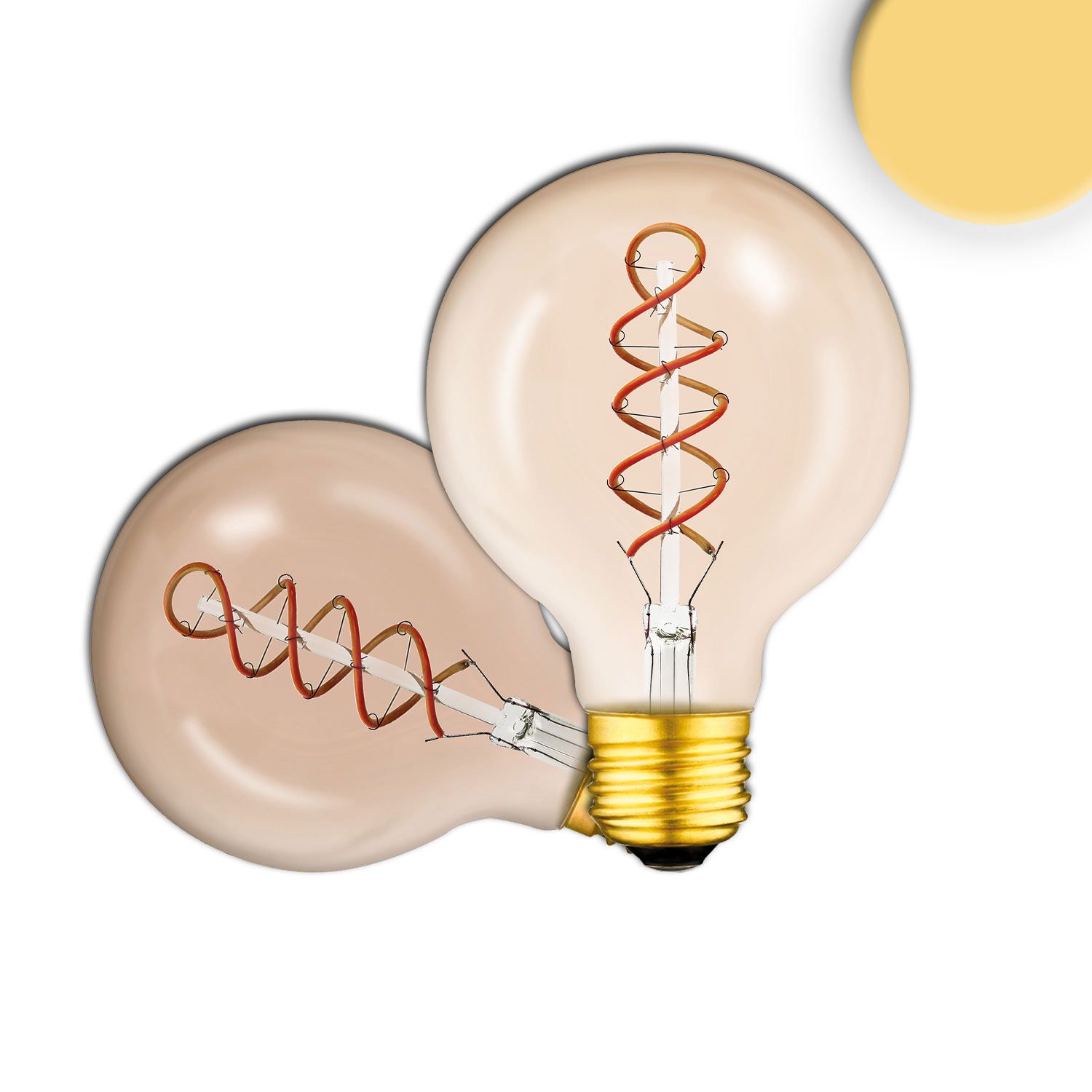 ISOLED E27 Vintage Line LED Roundbulb 95, Amber, 4W, 2200K ISOLED E27 Vintage Line LED Roundbulb 95, Amber, 4W, 2200K - 1