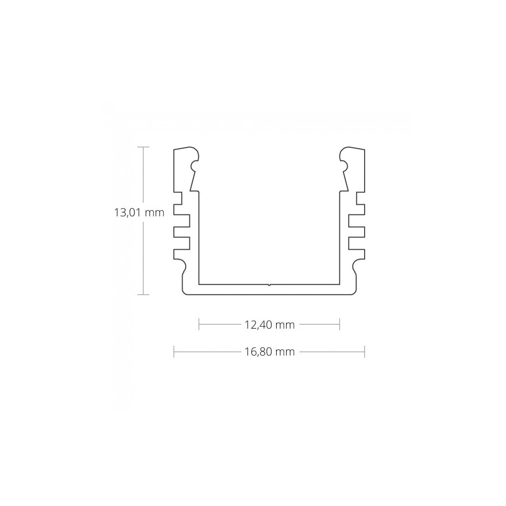 Emilum PL2 LED AUFBAU-Profil 200 cm, hoch, LED Stripes max. 12 mm - Produktbild 2