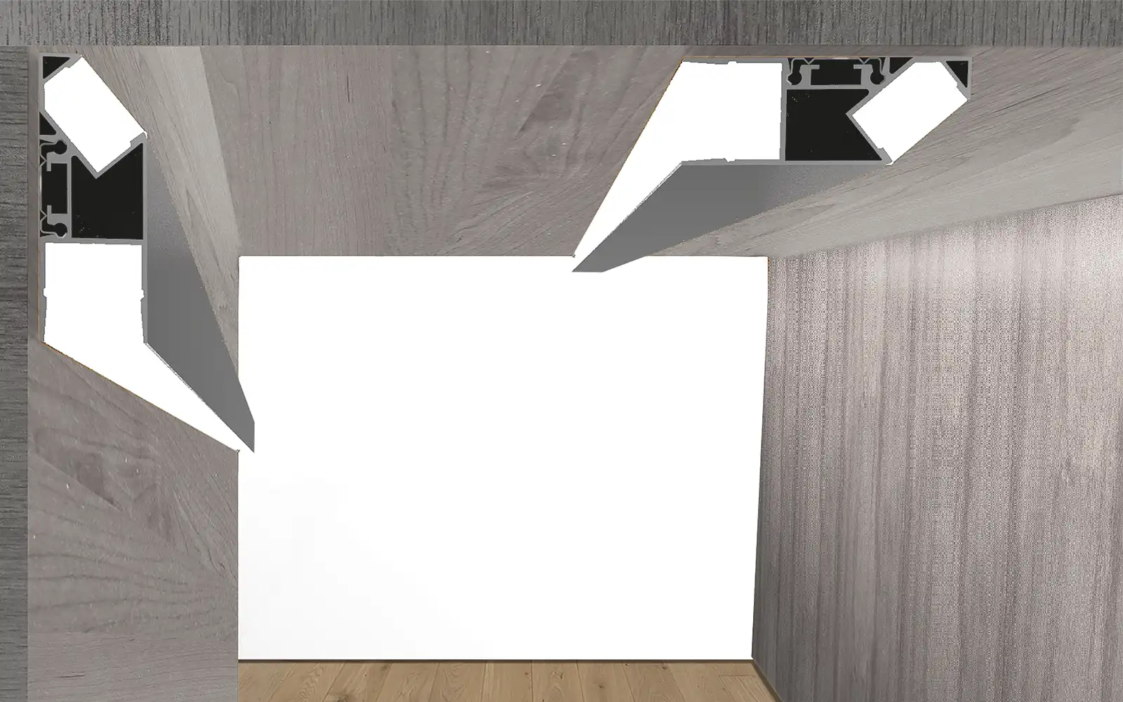 ISOLED LED Aufbauleuchtenprofil HIDE ASYNC Aluminium eloxiert, 200cm - 2