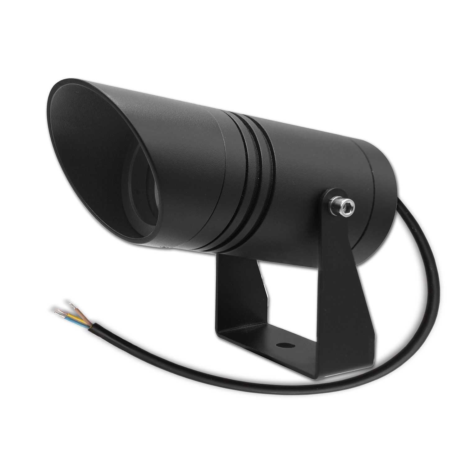 ISOLED LED Gartenstrahler, rund, Aluminium, schwarz, 12-24V, IP65, 6W, 30°, warmweiß, inkl. Erdspieß - 4