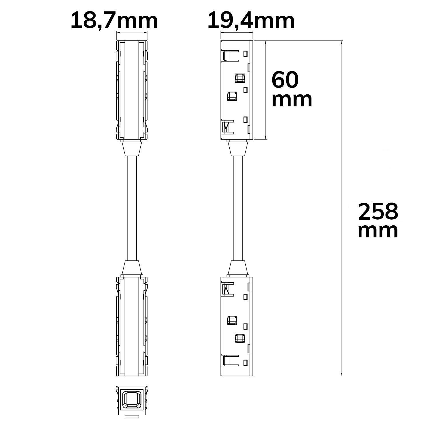 ISOLED Track48 Linear-Verbinder flexibel, 180° biegbar, stromführend, weiß, max. 6A, 4-polig - 2
