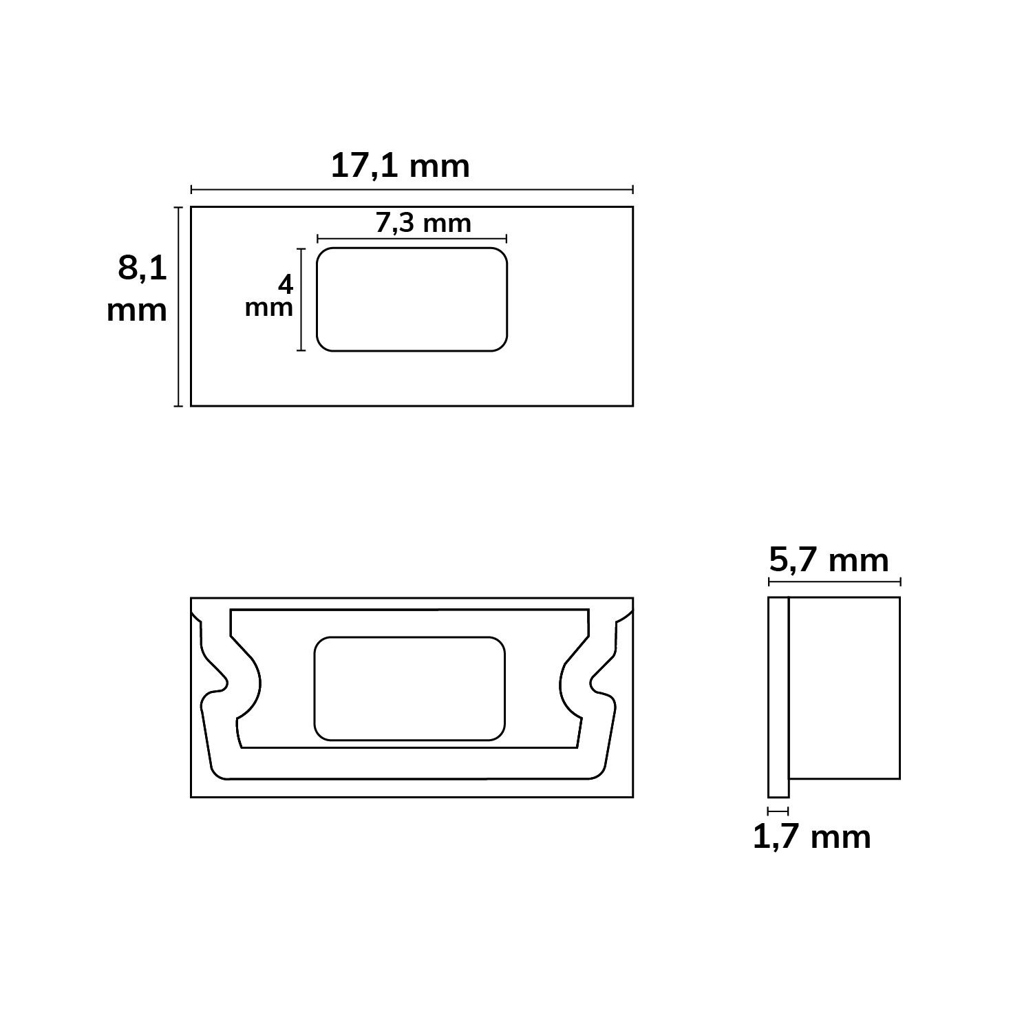 ISOLED Endkappe EC76W weiß für Profil PURE14 S mit Kabeldurchführung, 1 STK - 3