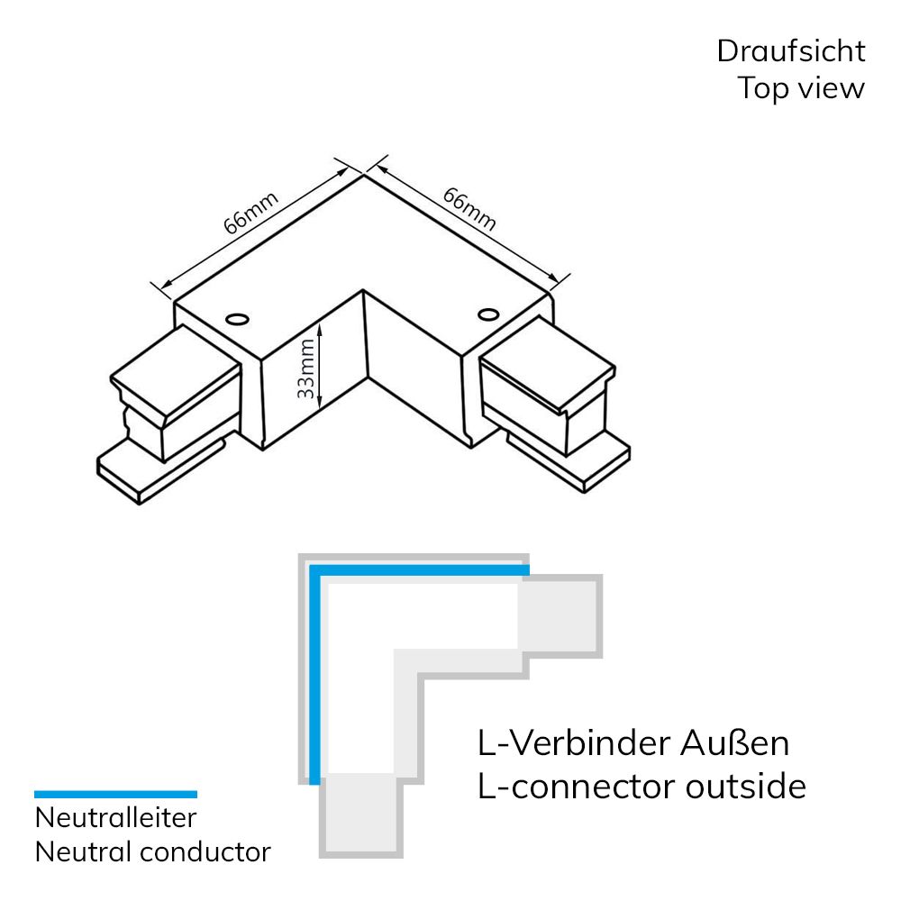 ISOLED 3-Phasen S1 L-Verbinder N-Leiter außen, Schutzleiter innen, weiß - 2