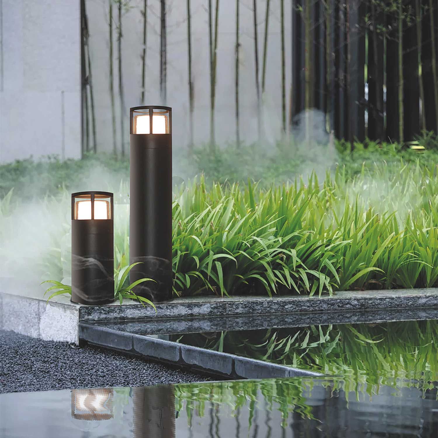 ISOLED LED Wegeleuchte Poller-5, 30cm, 6W, sandschwarz, warmweiß - 1