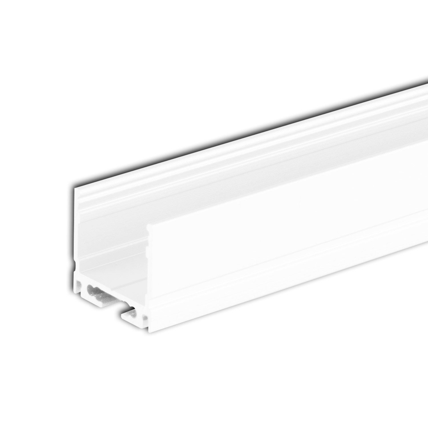 ISOLED LED Aufbauprofil SURF16 Aluminium weiß pulverbeschichtet, RAL9010, 200cm - 1