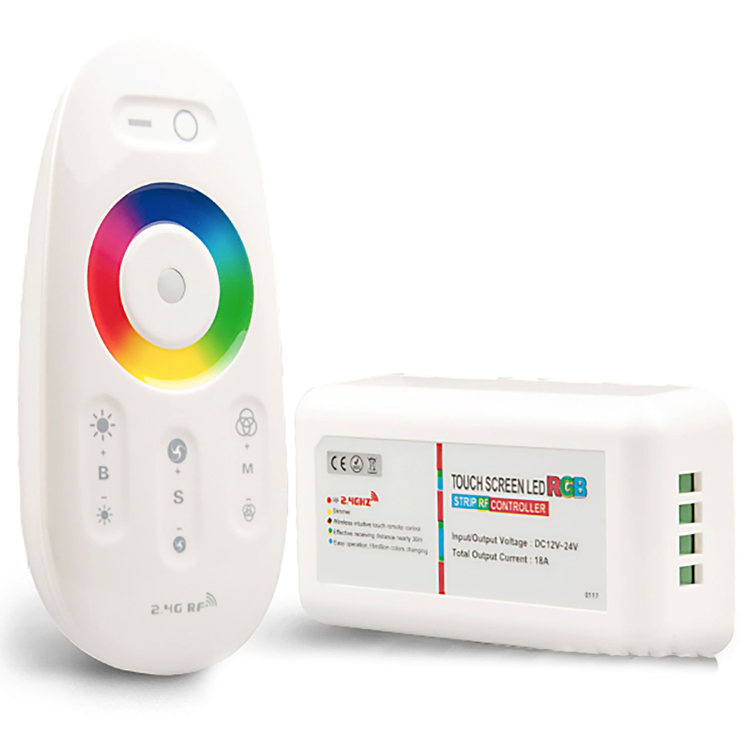 ISOLED Wireless Touch RGB PWM-Dimmer mit Funk-Fernbedienung 2.4GHz, 12-24V DC 3x4A - 1