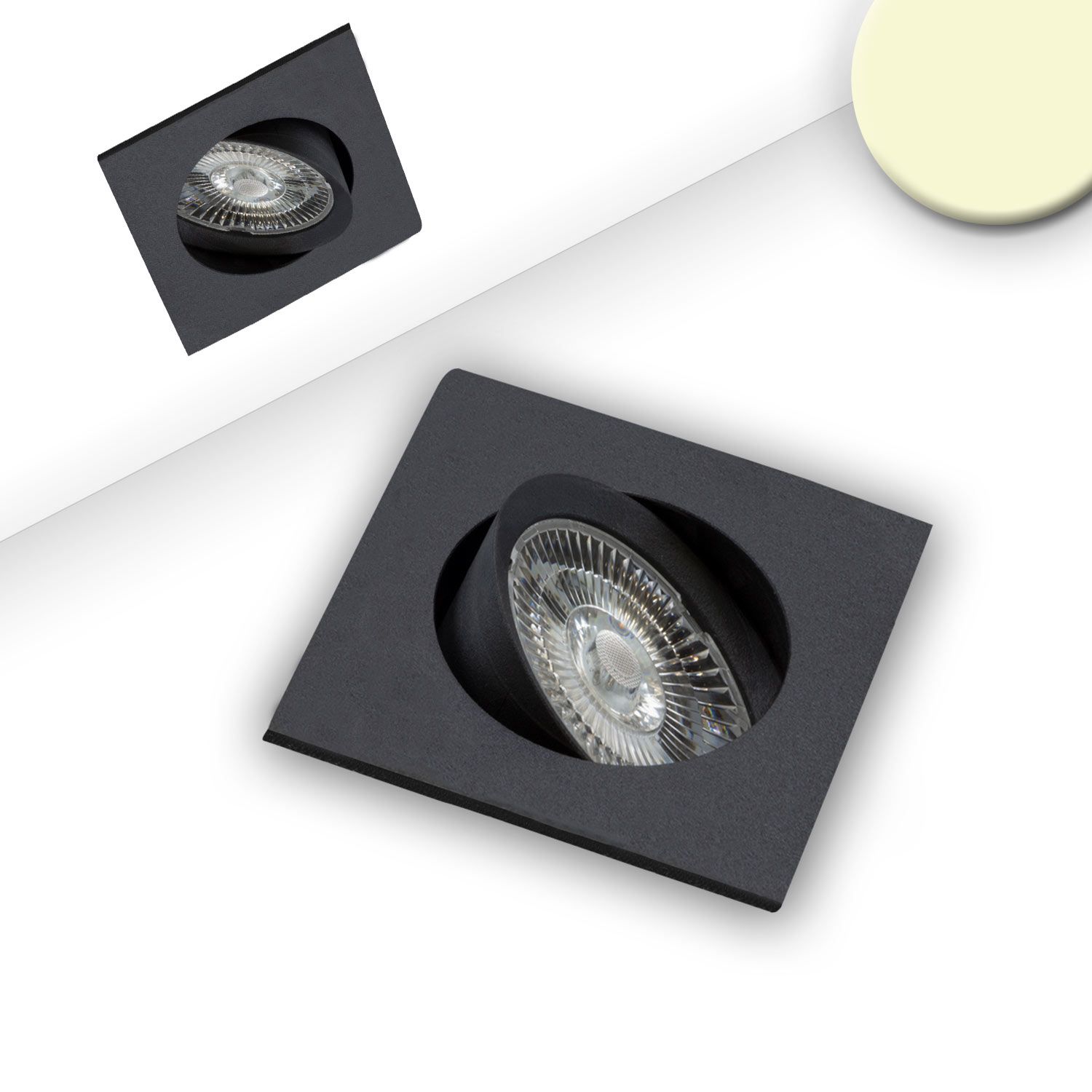 ISOLED LED Einbauleuchte Slim68 schwarz, eckig, 9W, warmweiß, dimmbar - 1