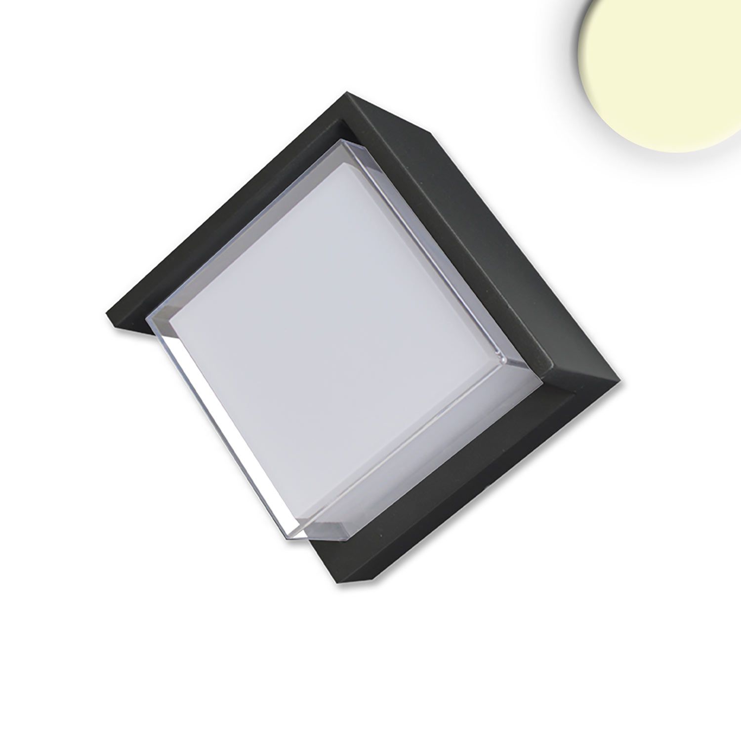 ISOLED LED Wandleuchte eckig, 6W, IP54, sandschwarz, warmweiß - 1
