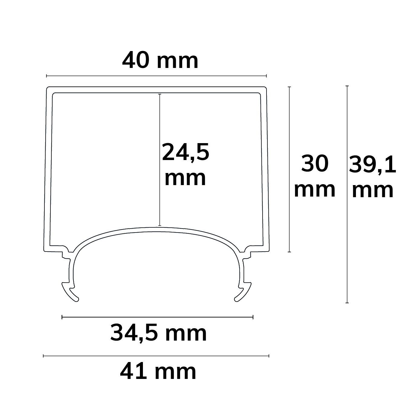 ISOLED Abdeckung COVER63 opal+, U-Form für Profil LAMP30 V1+V2, 200cm - 2