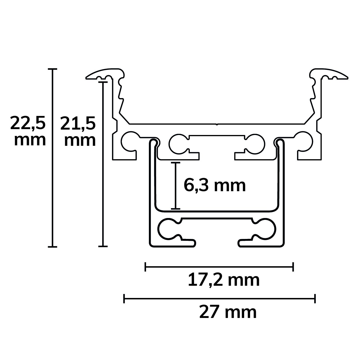ISOLED LED Einbauprofil DIVE20 FLAT Aluminium weiß pulverbeschichtet RAL9010, 200cm - 4
