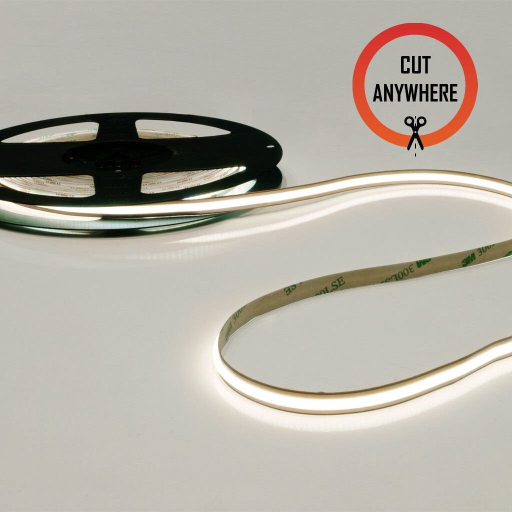 Emilum Cut Anywhere COB LED-Stripe 24V, 13W, 3000K, CRI90, 528LED, IP20, 8mm - Produktbild 1