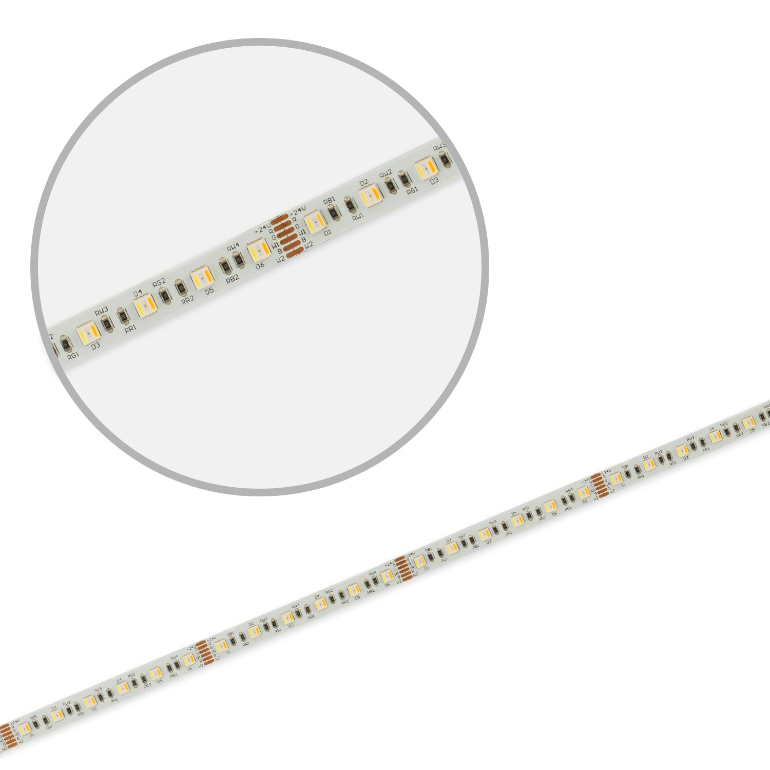 ISOLED LED AQUA RGB+WW+KW CCT Flexband, 24V DC, 22W, IP68, 5in1 Chip, 5m Rolle, 60 LED/m - 1