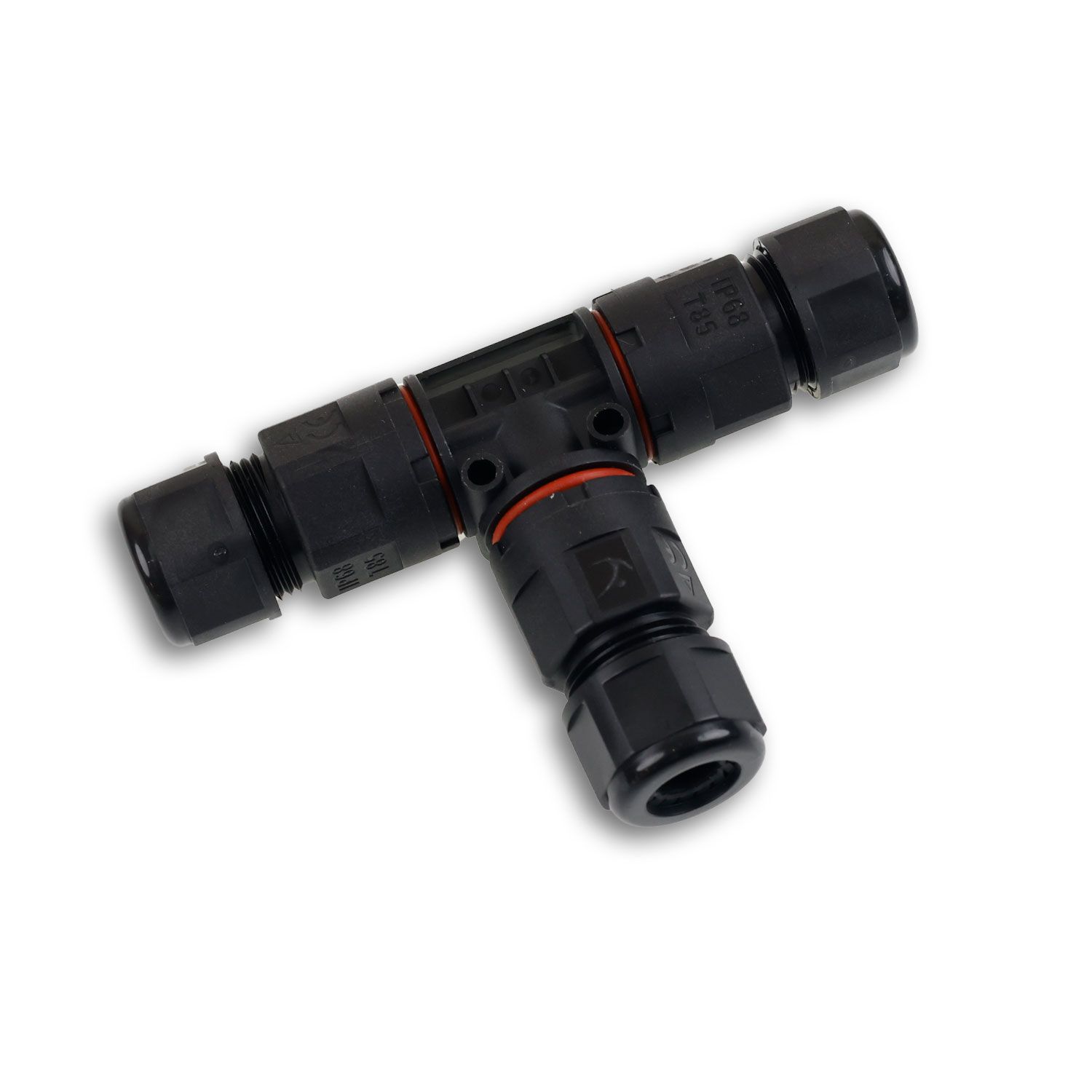 ISOLED Kabel T-Verbinder IP67, 3-polig 0.75-2.5mm² mit Federklemme, max. 250V 16A, Manteldm. 6,5-11mm - 1