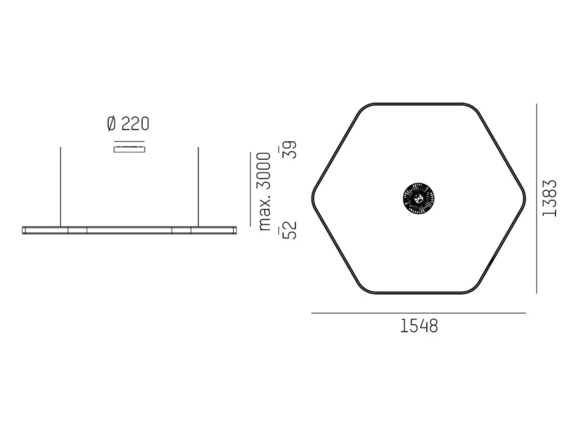 Molto Luce LON HEXAGON 1500 PDI (weiß) - 2