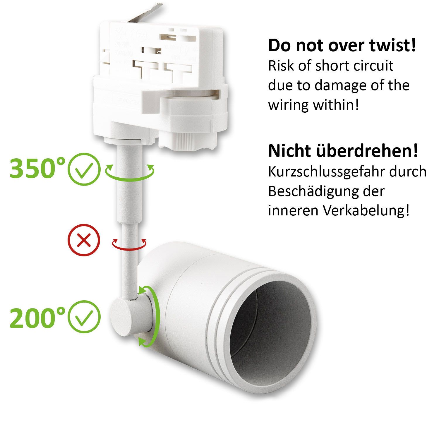 ISOLED 3-Phasen Schienen-Adapter für GU10-Spots, weiß - 5