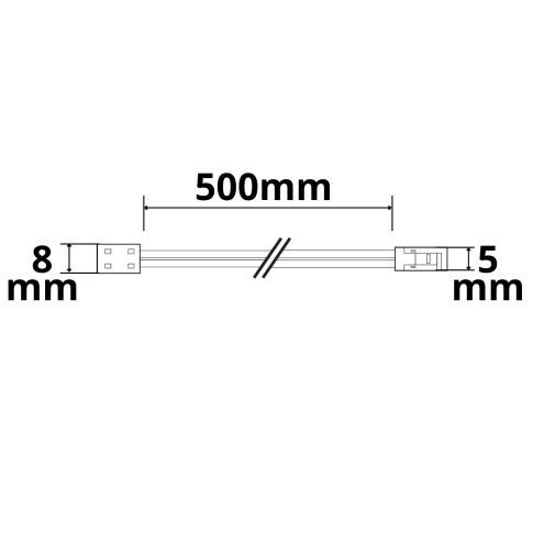 ISOLED MiniAMP male-Stecker zu Kontakt-Kabelanschluss (max. 3A) K2-26 für 2-pol IP20 Stripes mit Breite 6mm - 2