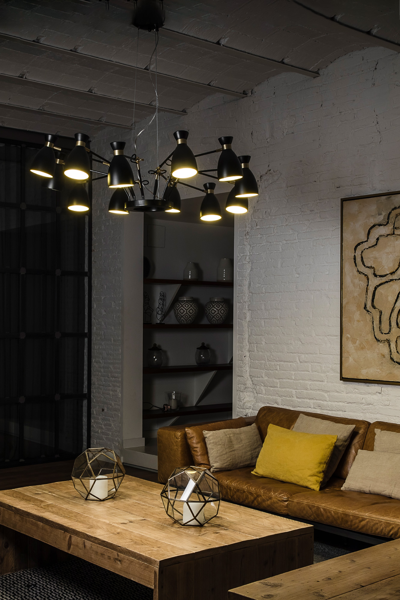 Faro RETRO 12L Pendelleuchte schwarz und gold satiniert - 2