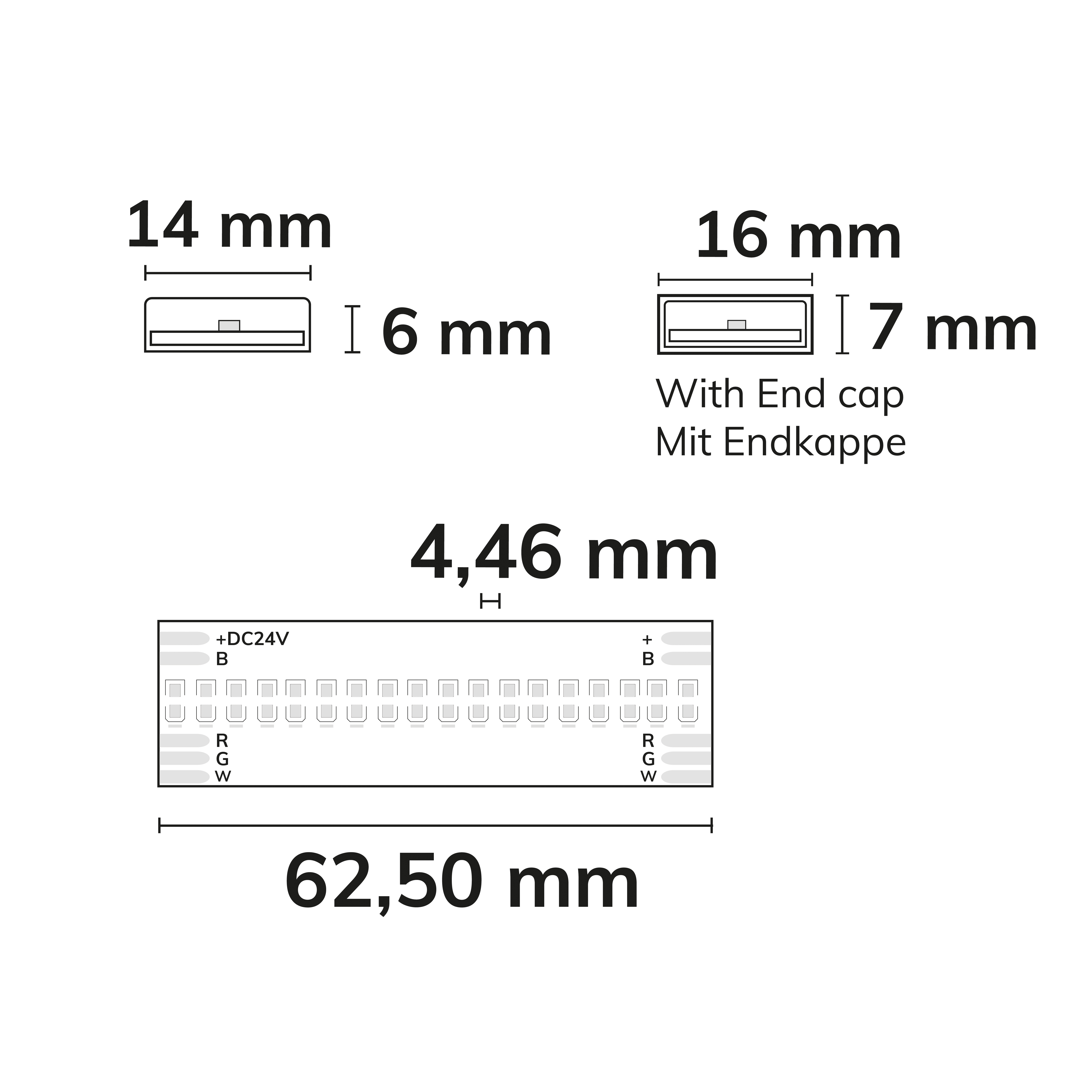 ISOLED LED HT RGB+WW COB Flexband für bis zu 100°C Umgebungstemp., 24V DC, 19 W, IP68, 5m Rll, 896 LED/m - 6