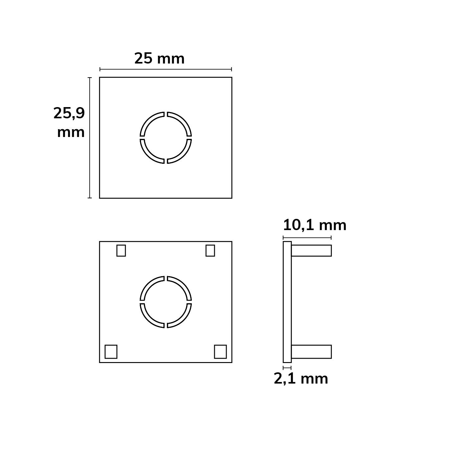 ISOLED Track48 Endkappe für Aufbauschiene flat, schwarz, 2 Stück - 2