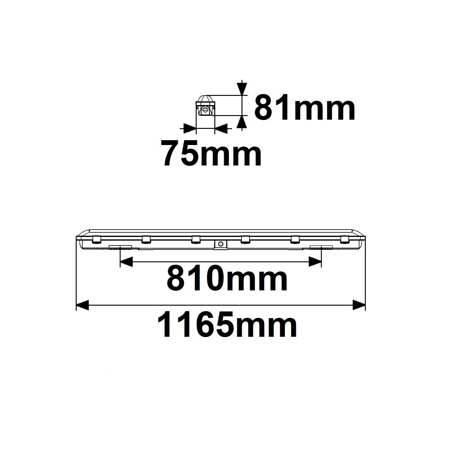 ISOLED LED Wannenleuchte SL 120cm, IP66, PowerSwitch 24-40W, 140lm/W, 4000K - 4