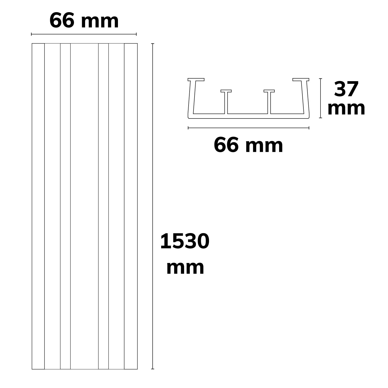 ISOLED FastFix LED Linearsystem R XL Blindabdeckung für Balkenaufnahme, 1528mm, aus Polycarbonat - 3