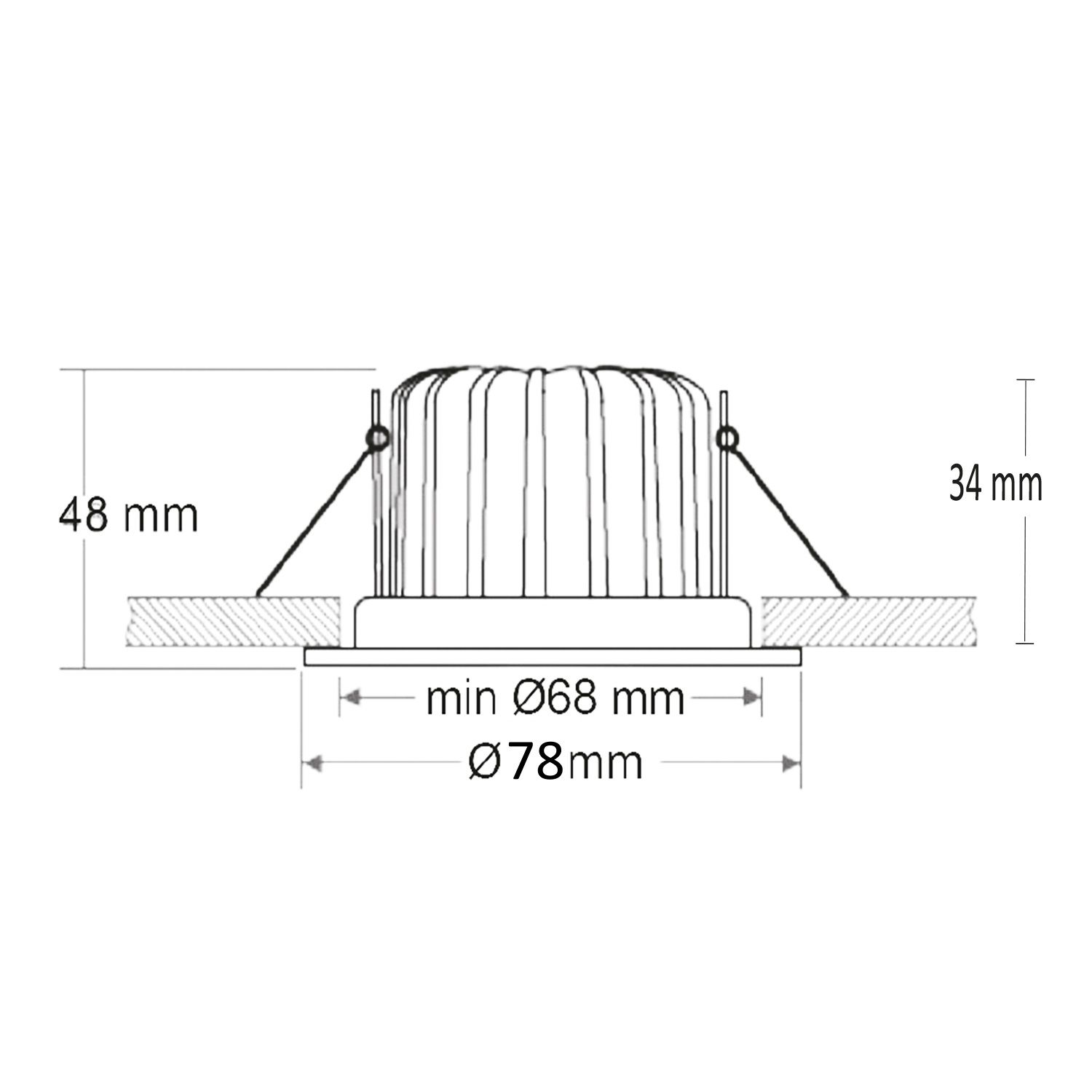 ISOLED LED Einbauleuchte 68 MiniAMP weiß 5W, 24V DC, 3000K, dimmbar - 3