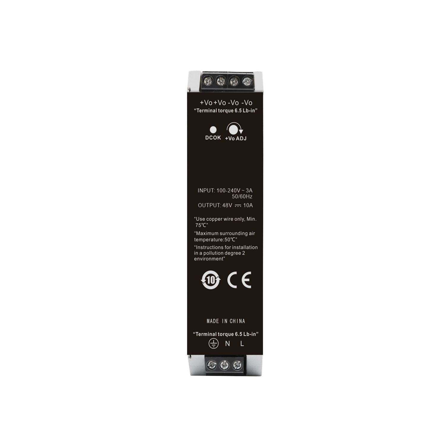 ISOLED LED Hutschienen-Trafo 48V, 48~55V/DC, 0-240W - 4