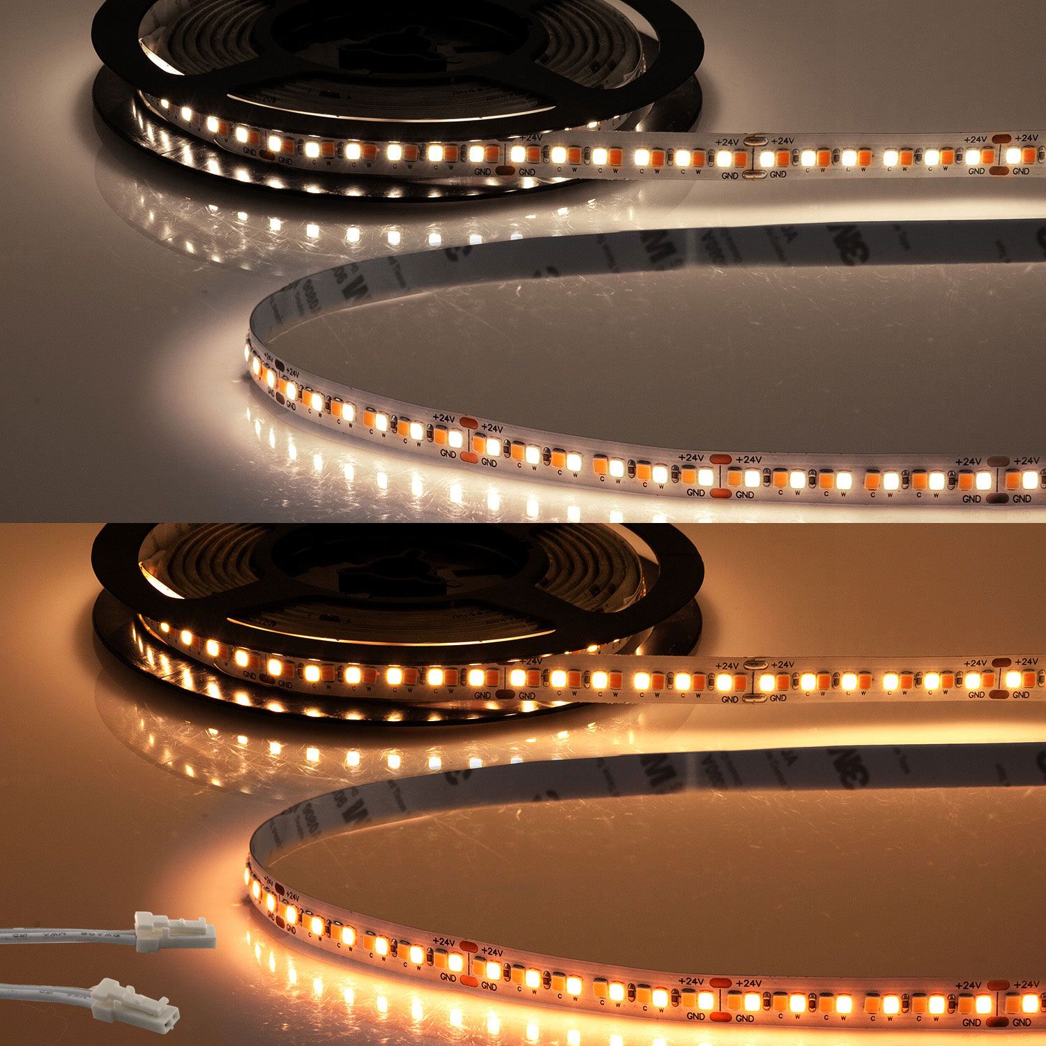 ISOLED LED CRI919/940 MiniAMP CCT Flexband, 24V DC, 15W, IP20, 500cm, 2 polig, Kabel mit Stecker, 240 LED/m ISOLED LED CRI919/940 MiniAMP CCT Flexband, 24V DC, 15W, IP20, 500cm, 2 polig, Kabel mit Stecker, 240 LED/m - 1