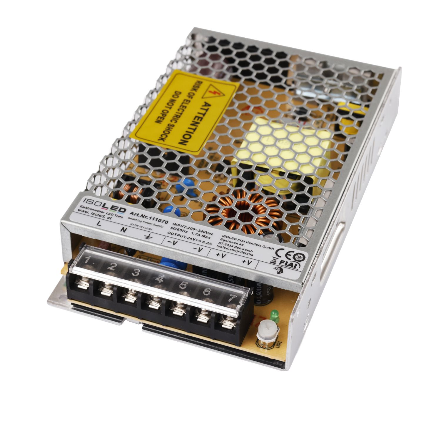ISOLED LED Trafo 24V/DC, 0-150W, Gitter - 1