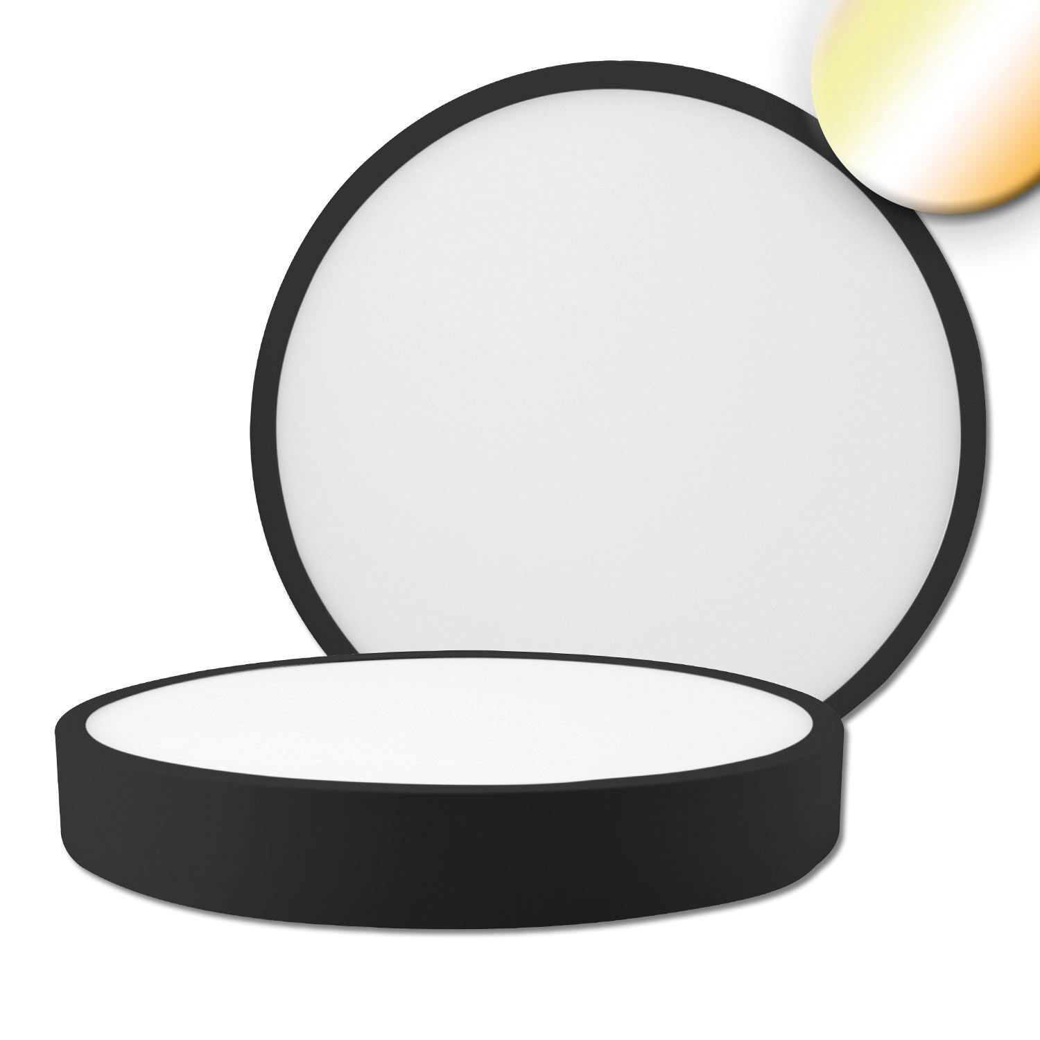 ISOLED LED Deckenleuchte PRO schwarz, 30W, rund, DN300, ColorSwitch 2700|3000|4000K, dimmbar - 1