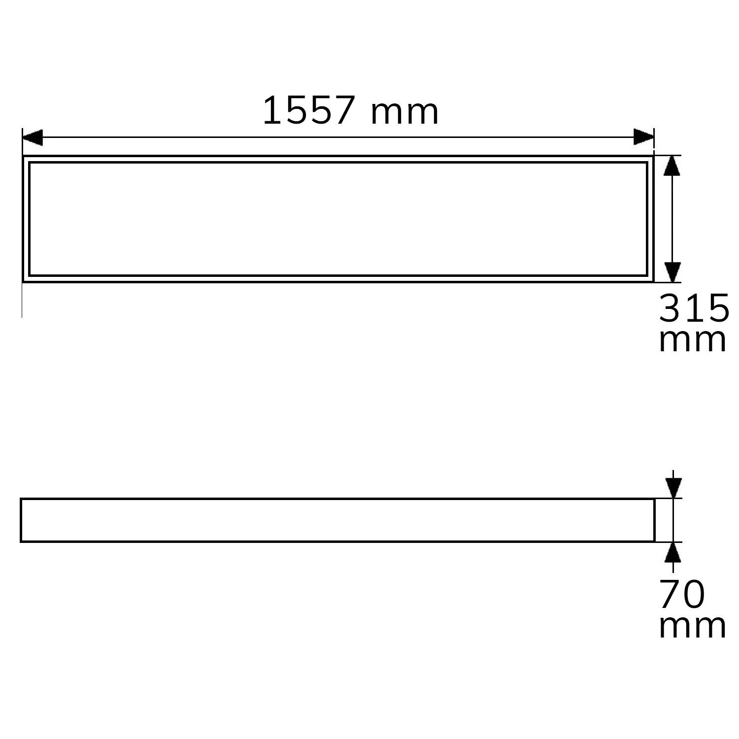 ISOLED Aufbaurahmen weiß RAL 9016, Höhe 7cm, für LED Panels 308x1550, steckbare Schnellmontage - 2