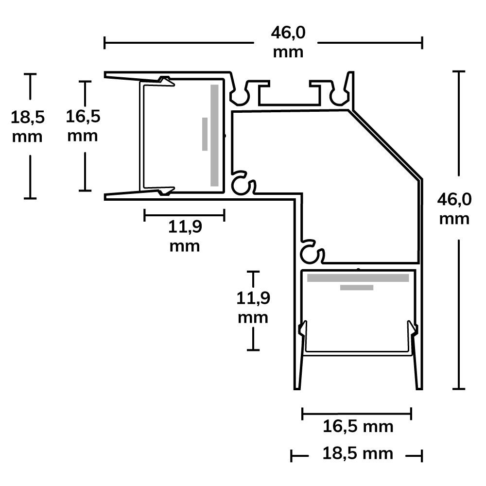 ISOLED LED Eckprofil HIDE ANGLE Aluminium eloxiert, 200cm - 3