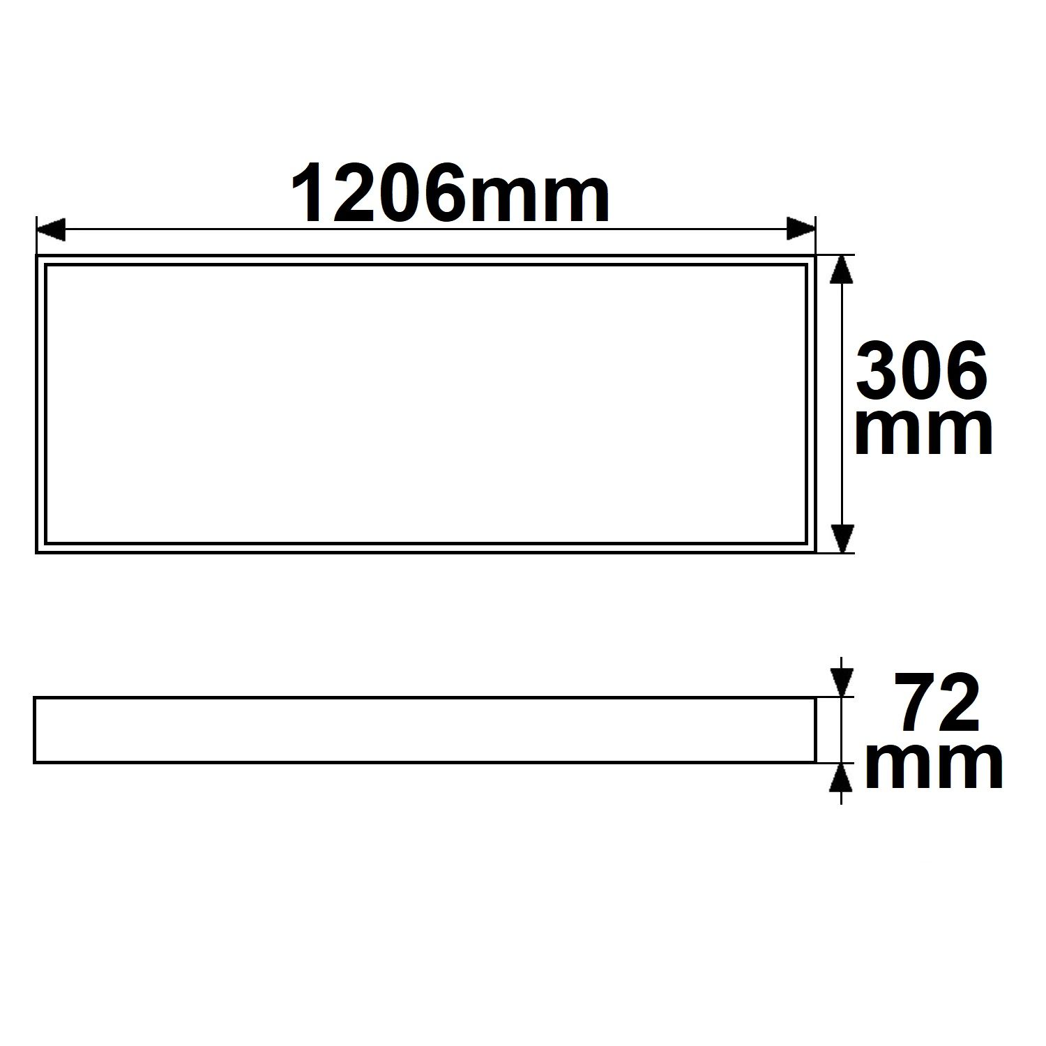 ISOLED Aufbaurahmen weiß RAL 9016, Höhe 7cm, für LED Panels 300x1200, steckbare Schnellmontage - 3