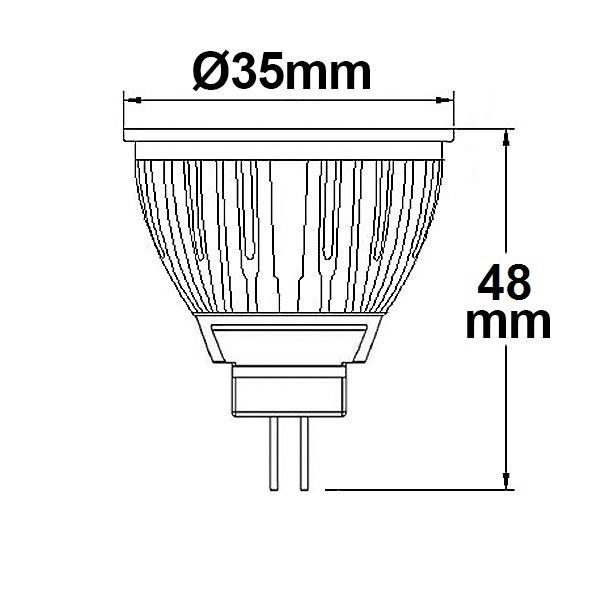 ISOLED MR11 LED Strahler 3W COB, 38°, warmweiß - 3