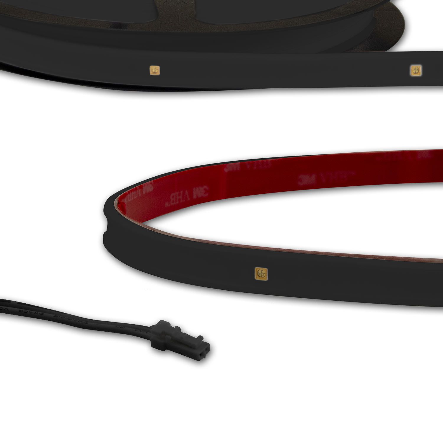 ISOLED LED UV-C MiniAMP Flexband 270nm, 12V DC, 6W, IP54, 58cm, schwarz, eins. Kabel + maleAMP, 24 LED/m - 1