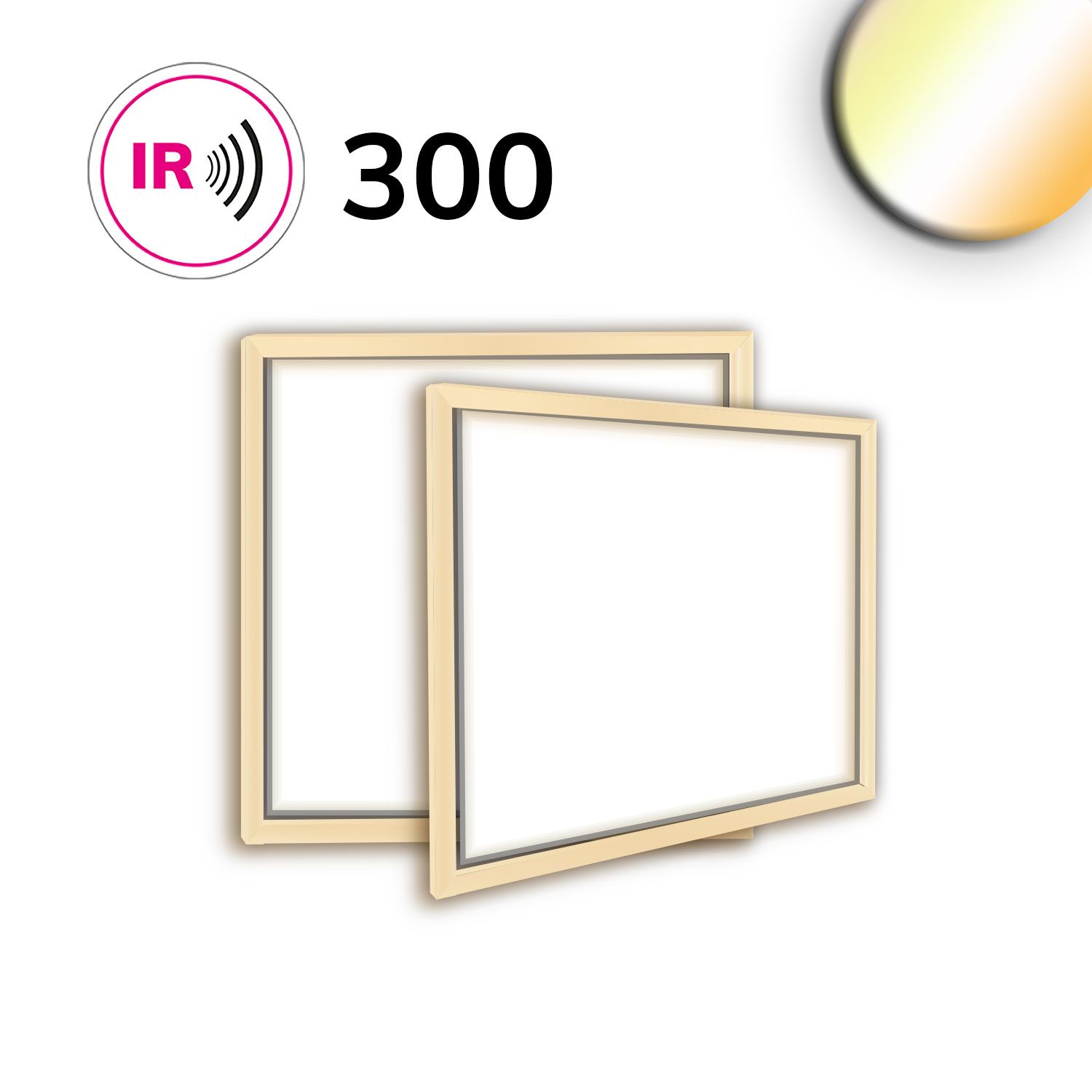 ISOLED LED Leuchtrahmen H25, Innenformat 595x595mm, 50W, weißdynamisch, CRI92 - 1