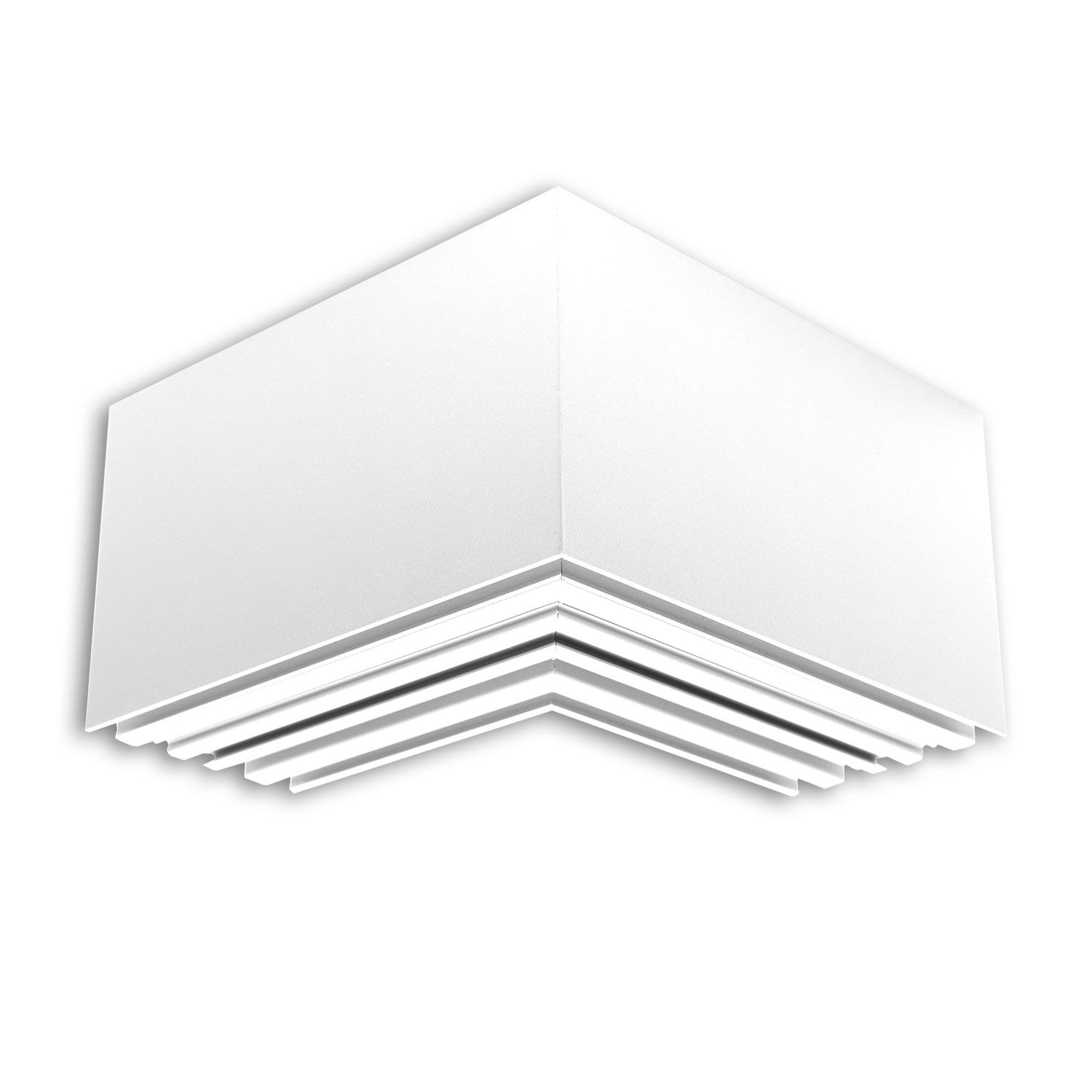 ISOLED LAMP40 90° Eck, geschweißt, 140x140mm, weiß RAL 9003, exkl. Cover - 2