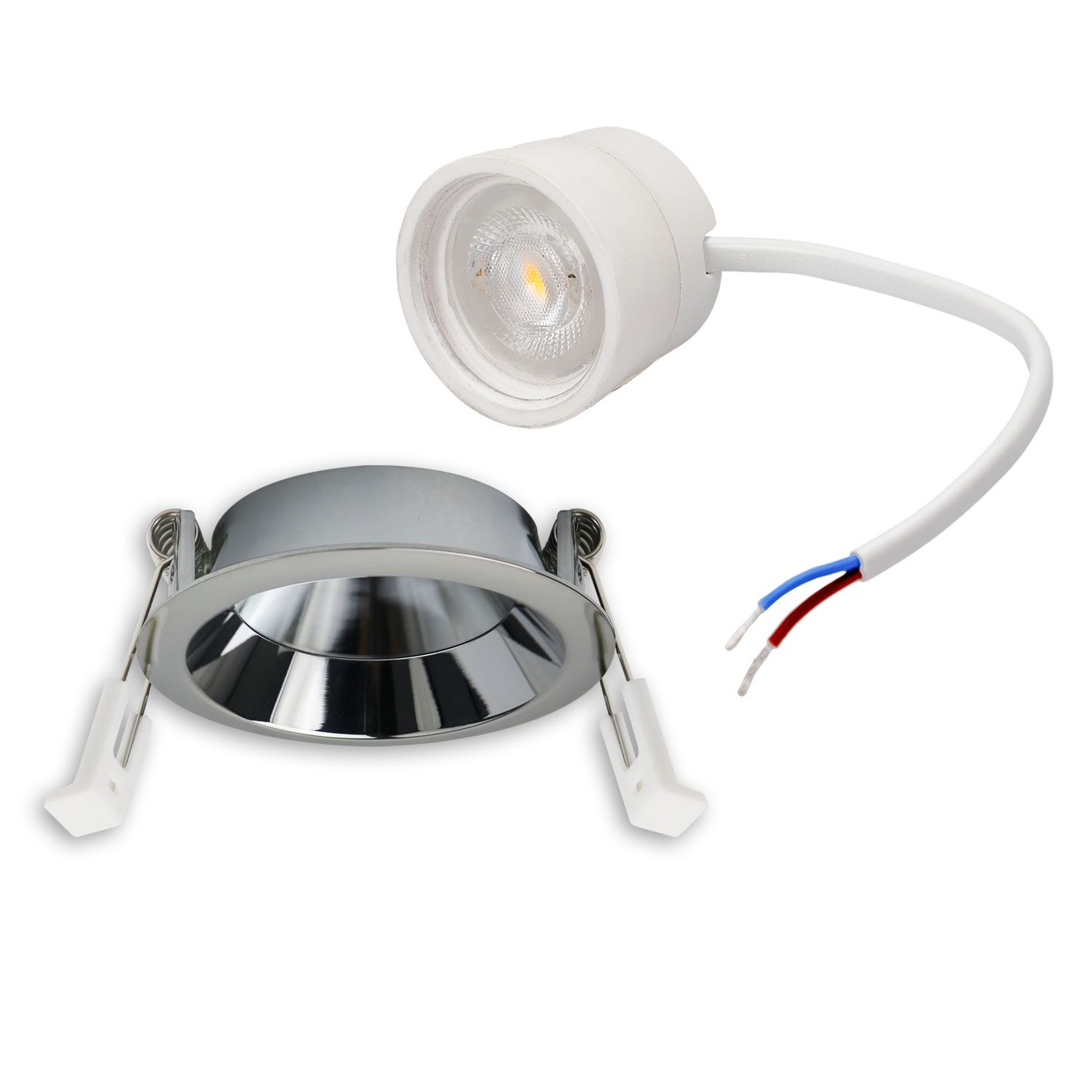 ISOLED LED Einbaustr. Back68, alu glänzend, rund, 5W, CRI90, 3000K, schwenkbar, rückvers., UGR