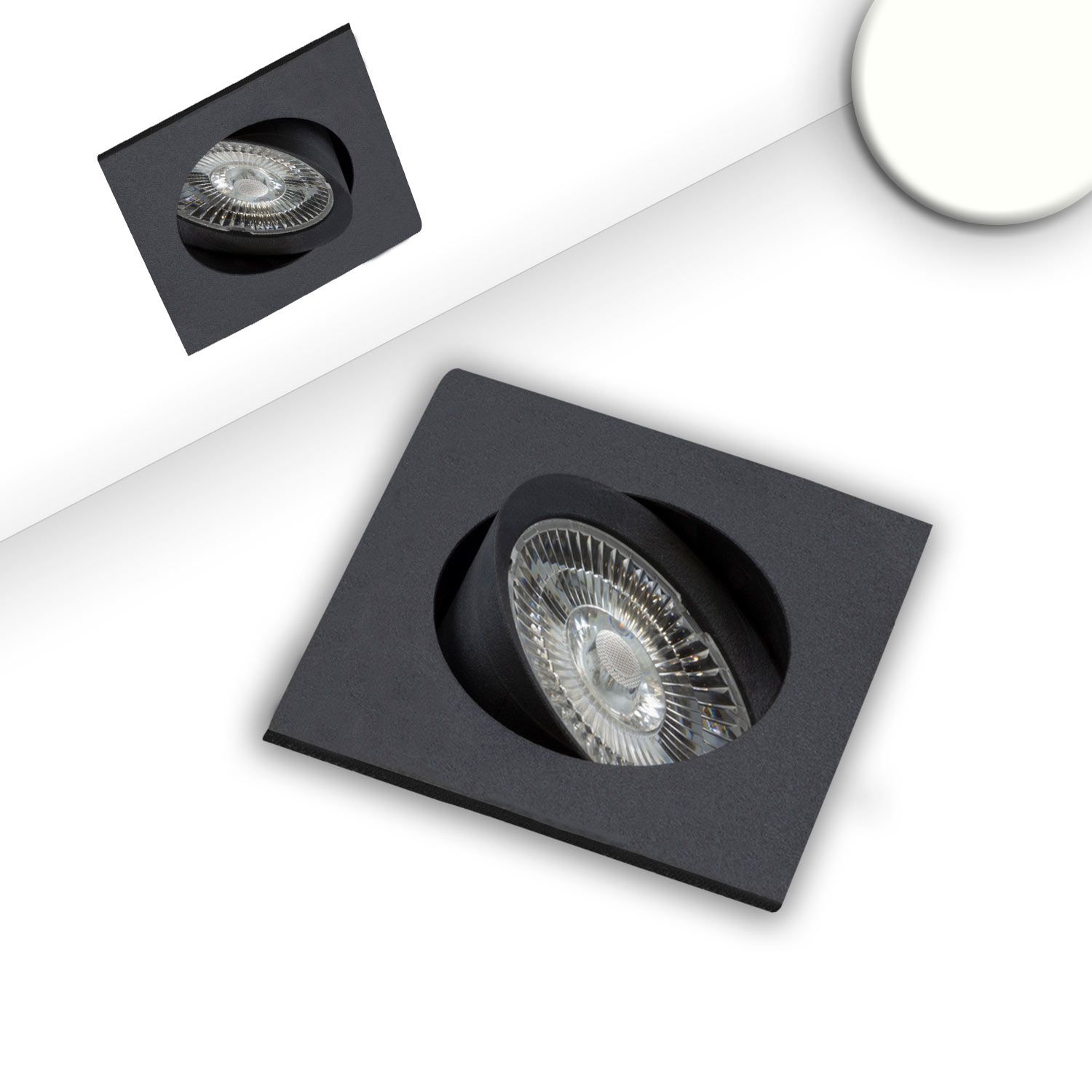 ISOLED LED Einbauleuchte Slim68 schwarz, eckig, 9W, neutralweiß, dimmbar - 1